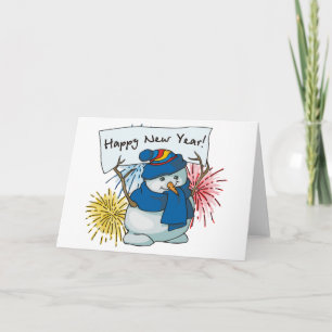 Cartes Pour Fêtes Annuelles heureux new year snowman