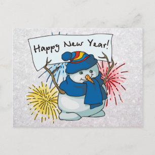 Cartes Pour Fêtes Annuelles heureux new year snowman