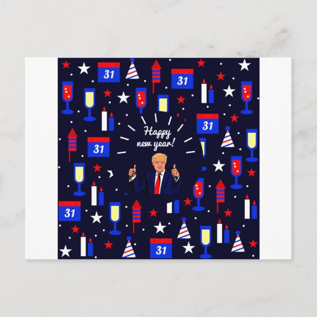Cartes Pour Fêtes Annuelles heureux nouvel an donald trump (Devant)