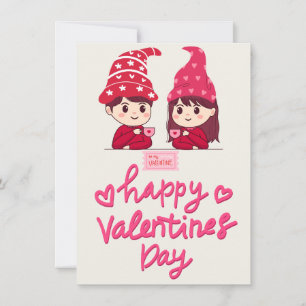 Cartes Pour Fêtes Annuelles heureux san valentin amoureux buvant du café