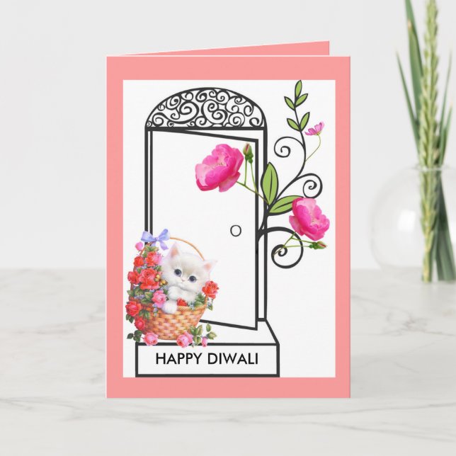 CARTES POUR FÊTES ANNUELLES HEUREUX SOUHAIT DIWALI (Devant)
