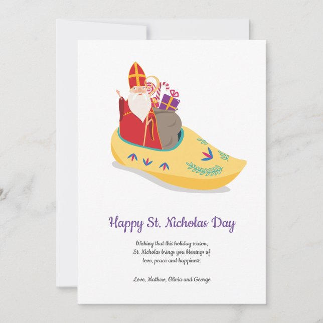 Cartes Pour Fêtes Annuelles Heureux St Nicholas Nicolas Klaas Klaus Salutation (Devant)