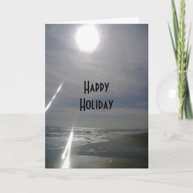 CARTES POUR FÊTES ANNUELLES "HEUREUX VACANCES" DE LA PLAGE (Devant)
