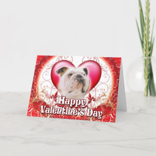Cartes Pour Fêtes Annuelles Heureux Valentines Day Bulldog