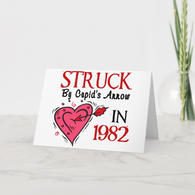 Cartes Pour Fêtes Annuelles Heurté par la flèche du cupidon en 1982 (Devant)