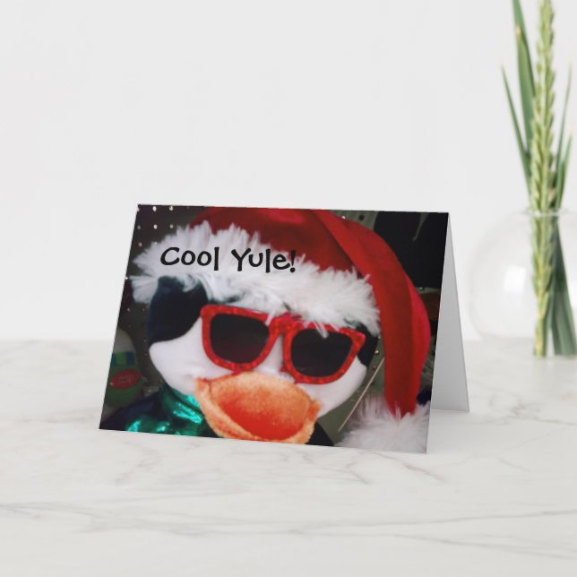 CARTES POUR FÊTES ANNUELLES HEY DODE "AVEZ UN YULE COOL" DIT PENGUIN (Devant)