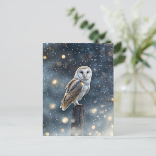 Cartes Pour Fêtes Annuelles Hibou dans la neige Solstice d'hiver