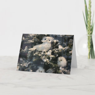 Cartes Pour Fêtes Annuelles Hibou décoratif sur l'arbre de Noël