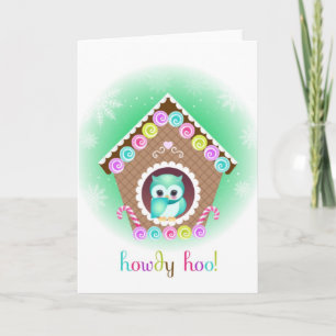 Cartes Pour Fêtes Annuelles Hibou mignon de Noël