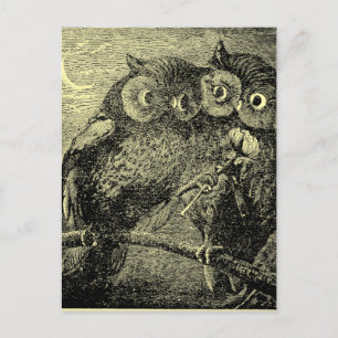 Cartes Pour Fêtes Annuelles Hiboux drôles de l'ère victorienne avec valentin à