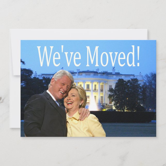 Cartes Pour Fêtes Annuelles Hillary et Bill New Address Christmas (Devant)