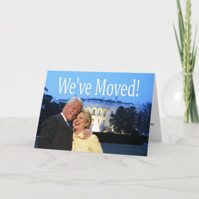 Cartes Pour Fêtes Annuelles Hillary et Bill Nouvelle adresse Noël (Devant)