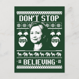 Cartes Pour Fêtes Annuelles Hillary Noël - Ne cessez pas de croire - blanc -