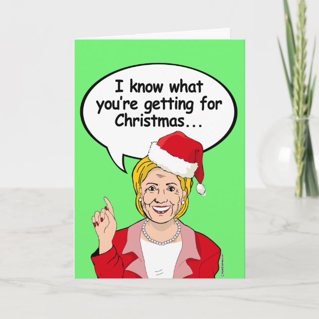 Cartes Pour Fêtes Annuelles Hillary sait ce que tu veux pour Noël (Devant)