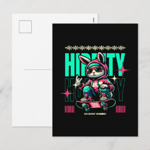 Cartes Pour Fêtes Annuelles Hip-Hop Hoppity - Lapin Skateur de Pâques