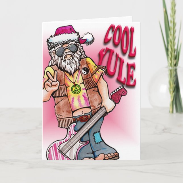 Cartes Pour Fêtes Annuelles Hippie Père Noël (Devant)