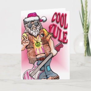 Cartes Pour Fêtes Annuelles Hippie Père Noël