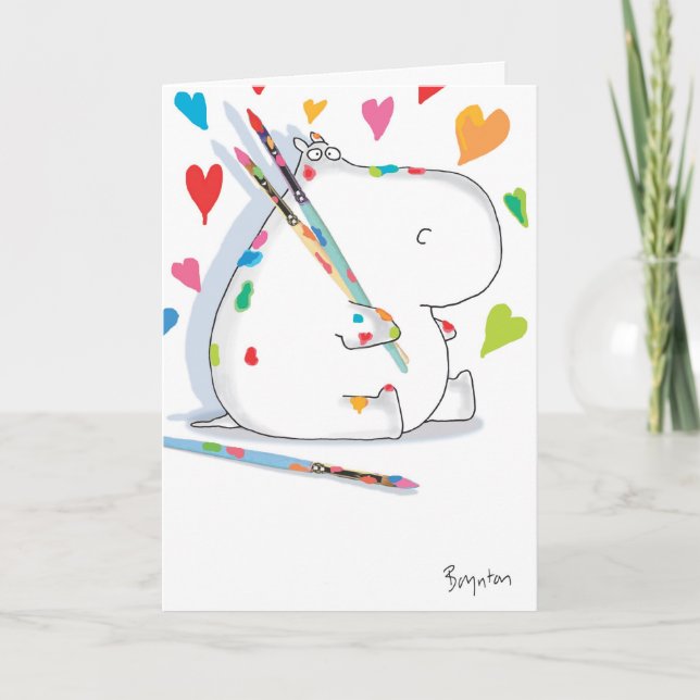 Cartes Pour Fêtes Annuelles HIPPO ARTIST Valentines par Boynton (Devant)