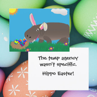 Cartes Pour Fêtes Annuelles Hippo Easter