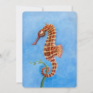 Cartes Pour Fêtes Annuelles Hippocampe acrylique