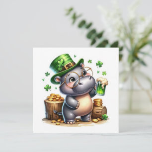 Cartes Pour Fêtes Annuelles Hippopotame de la Saint-Patrick