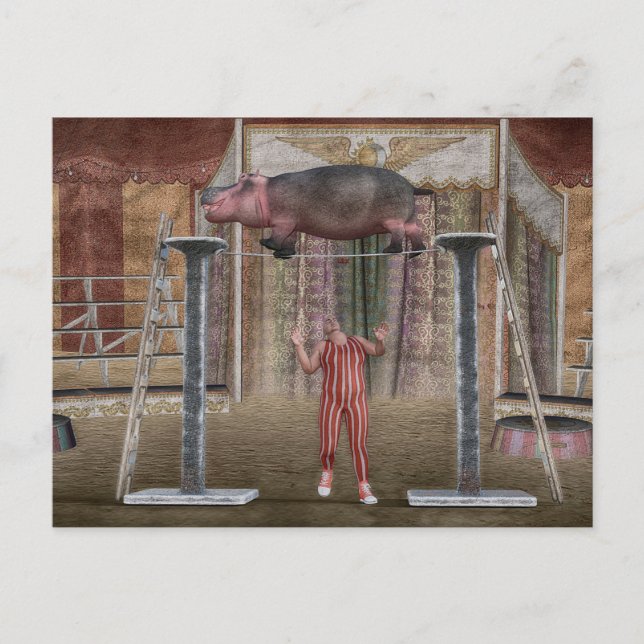 Cartes Pour Fêtes Annuelles Hippopotame Extraordinaire (Devant)