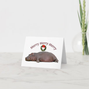 Cartes Pour Fêtes Annuelles Hippopotamus Joyeux Joyeux Joyeux Joyeux Joyeux Am