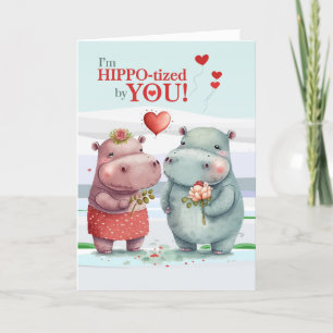 Cartes Pour Fêtes Annuelles HIPPOtisé par vous Hippopotamus Saint-Valentin
