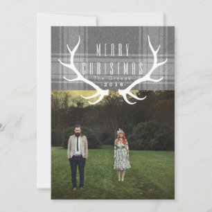Cartes Pour Fêtes Annuelles Hipster Antlers   Photo de Noël