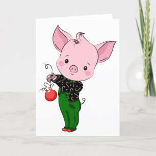 Cartes Pour Fêtes Annuelles hipster cochon de noël