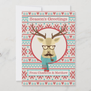 Cartes Pour Fêtes Annuelles Hipster Deer Noël personnalisé