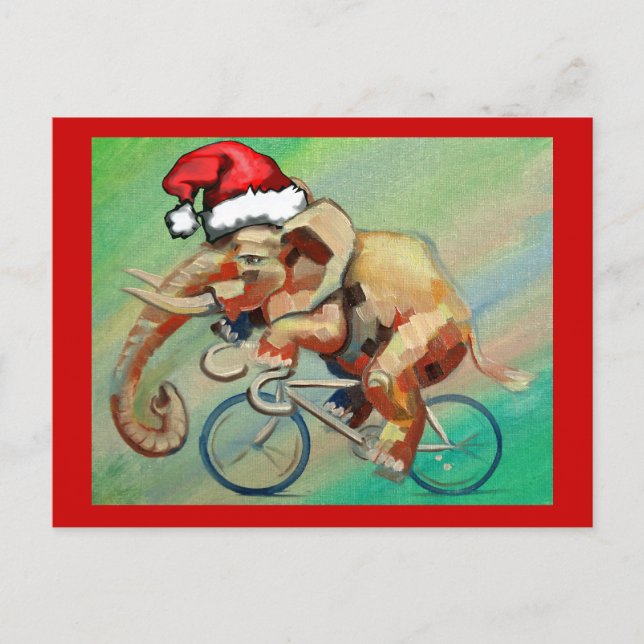 Cartes Pour Fêtes Annuelles Hipster Elephant Pour X-Mas (Devant)