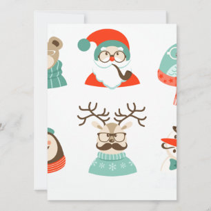 Cartes Pour Fêtes Annuelles hipster noël père Noël