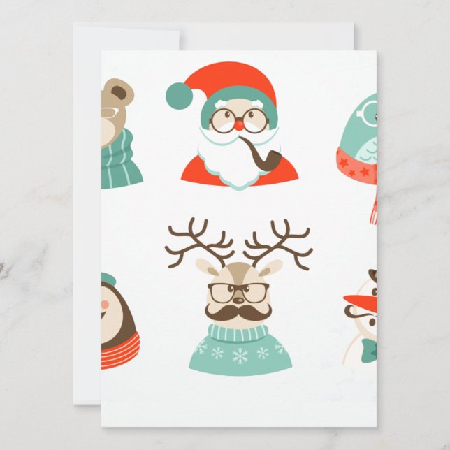 Cartes Pour Fêtes Annuelles hipster noël père Noël (Devant)