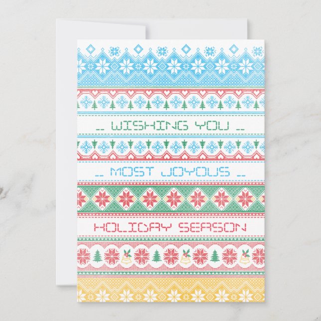 Cartes Pour Fêtes Annuelles Hipster Stitch (Devant)
