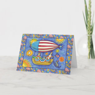 Cartes Pour Fêtes Annuelles HISS N'FITZ CHAUSSURES 4 JUILLET ZEPPELIN Funny