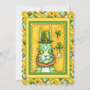 CARTES POUR FÊTES ANNUELLES HISS N'FITZ LEPRECHAUN ST. CHAT-PLAT AMUSANT DE PA