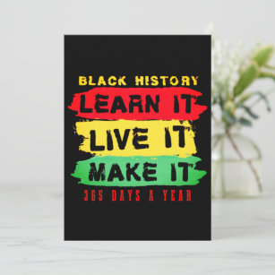 Cartes Pour Fêtes Annuelles Histoire noire Apprenez-la à vivre Faites-le 365 j