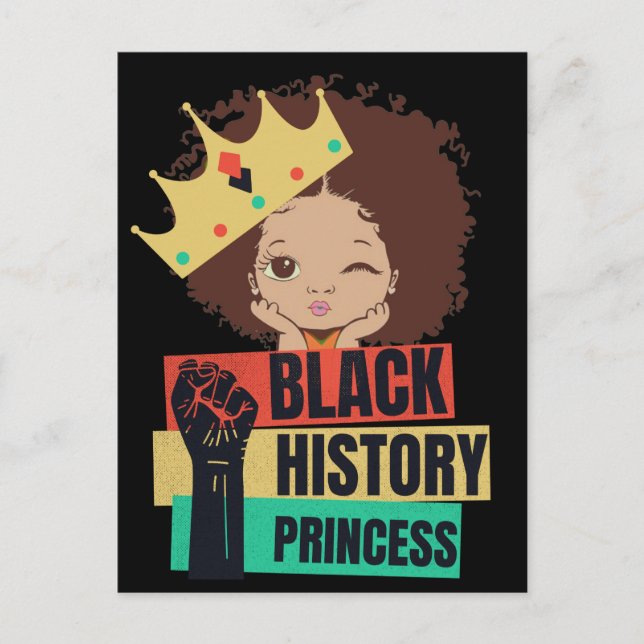 Cartes Pour Fêtes Annuelles Histoire noire Princesse Melanin Girl Magie (Devant)