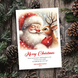 Cartes Pour Fêtes Annuelles Histoire réchauffante du Père Noël et de Rudolph N