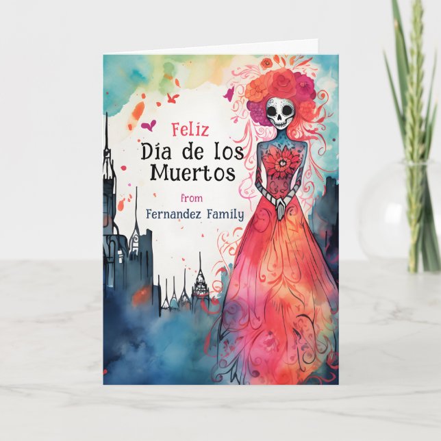 Cartes Pour Fêtes Annuelles Histoires d'aquarelle majestic : Dia de Muertos (Devant)