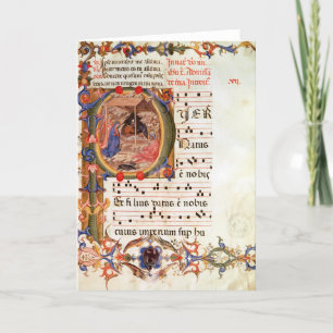 Cartes Pour Fêtes Annuelles Historiated parafent "P" dépeignant la nativité