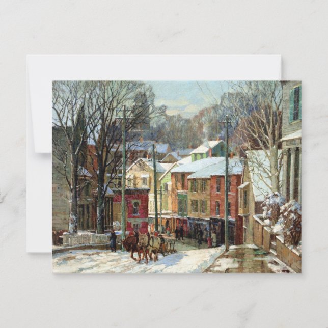 Cartes Pour Fêtes Annuelles Hiver à Gloucester, peinture d'art (Devant)
