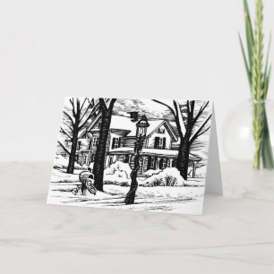 Cartes Pour Fêtes Annuelles hiver à la maison