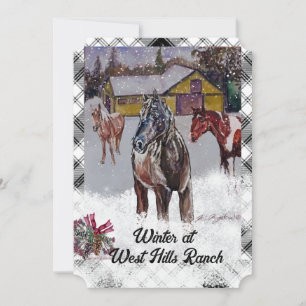 Cartes Pour Fêtes Annuelles hiver à west hills ranch black horse