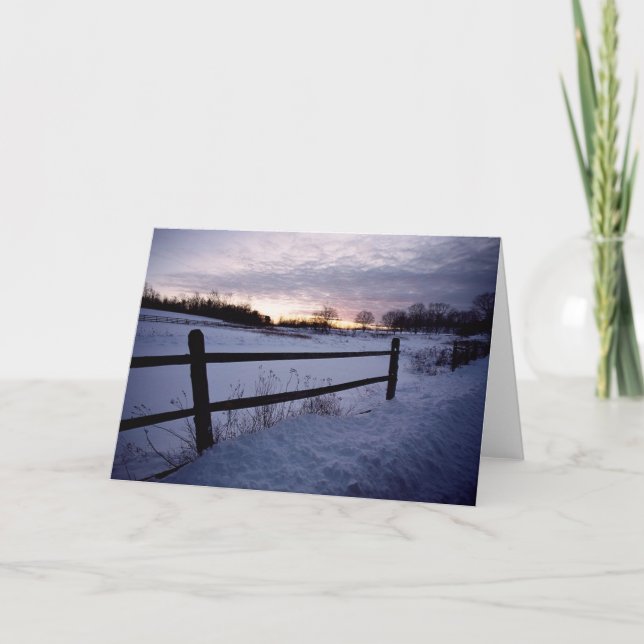 Cartes Pour Fêtes Annuelles Hiver clôture paysage neige Noël Noël (Devant)