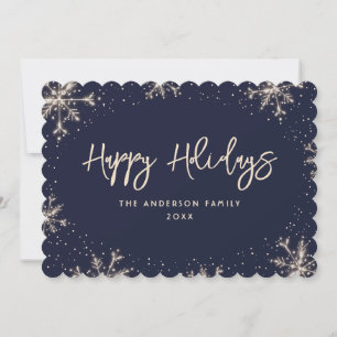 Cartes Pour Fêtes Annuelles Hiver de neige bleu