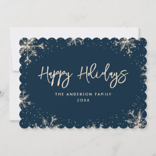 Cartes Pour Fêtes Annuelles Hiver de neige bleu