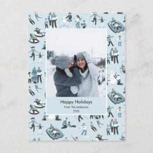 Cartes Pour Fêtes Annuelles Hiver Famille Amusants Noël Motif Photo
