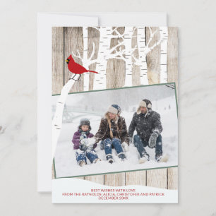 Cartes Pour Fêtes Annuelles Hiver saisonnier bouleau photo grange rustique boi